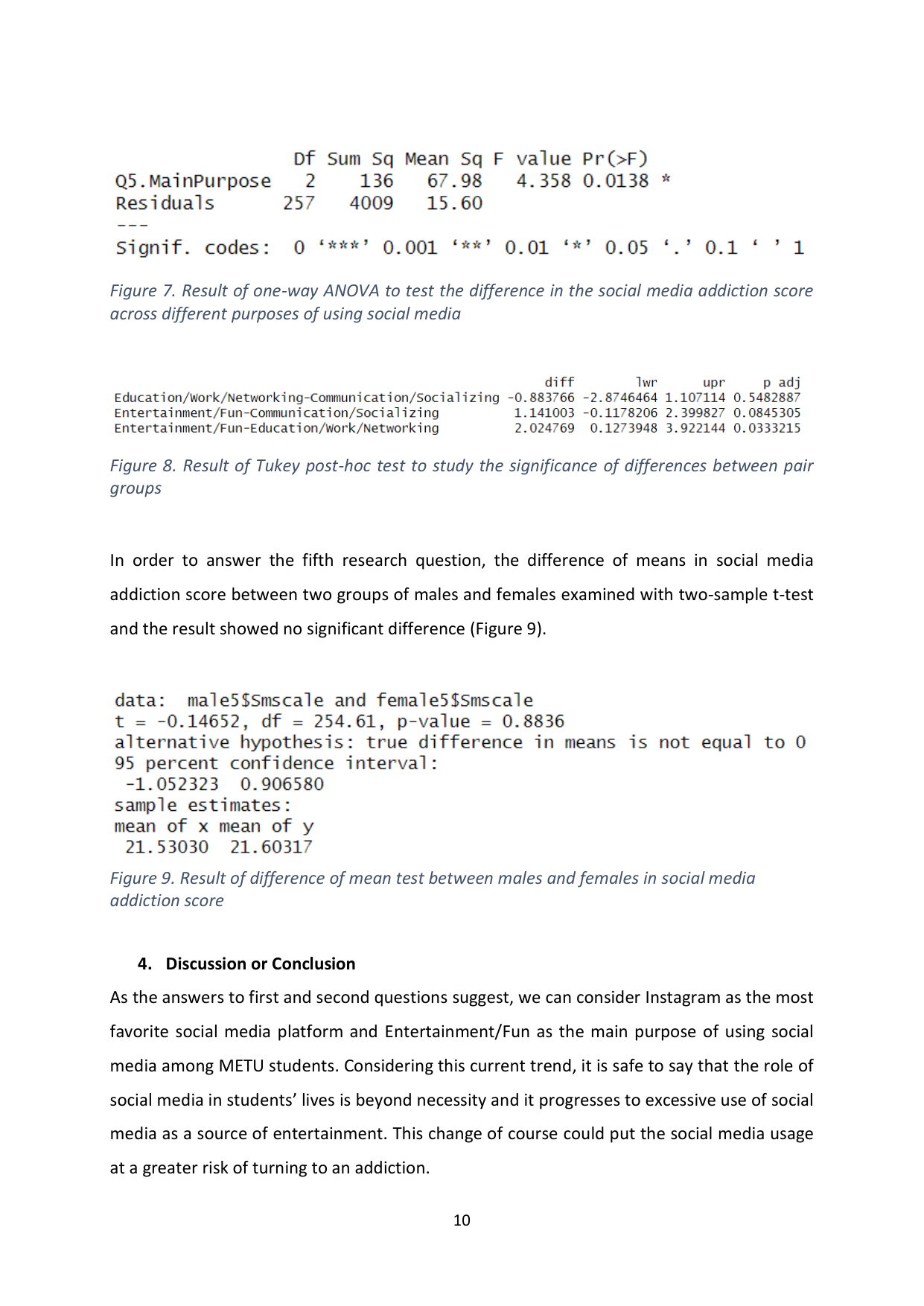 Social media addiction study, page 10