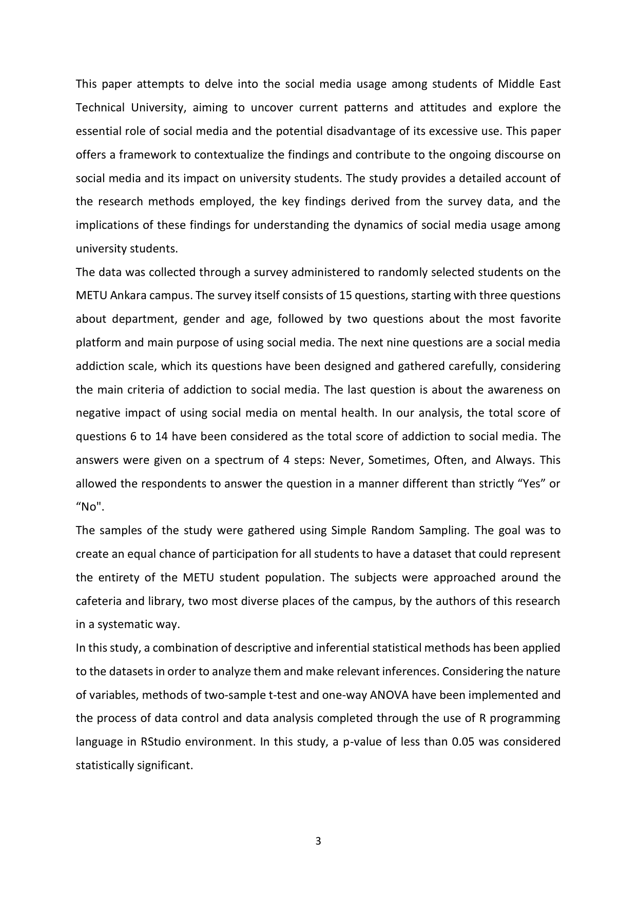 Social media addiction study, page 3