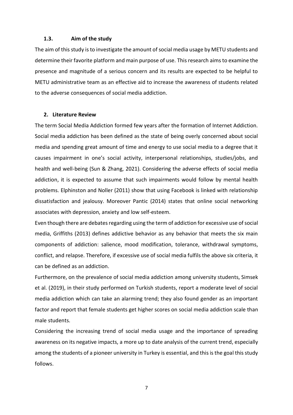 Social media addiction study, page 7